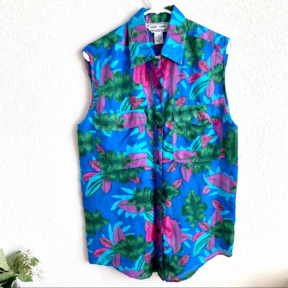 Leena Studio vintage silk shirt size M
